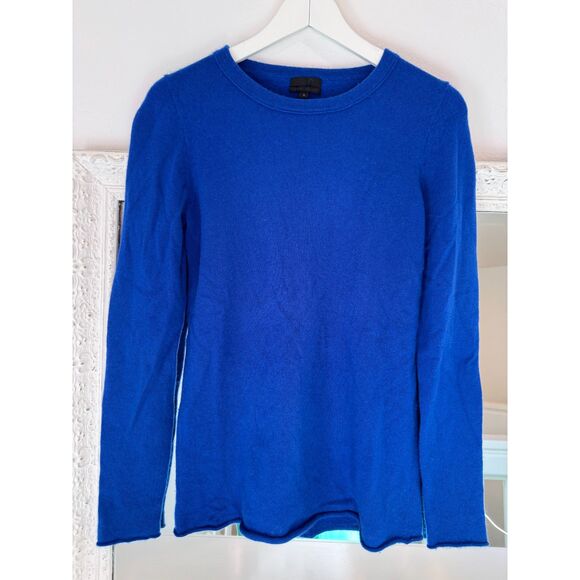 J. Crew  Blue Italian Cashmere Long Sleeve Crewneck Sweater Size Small - Picture 4 of 4